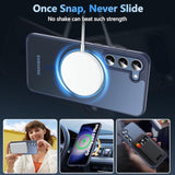 For Samsung Galaxy S23 Plus Case 6.6'', Magnetic S23 Plus Case Compatible With Magsafe, [Military Grade Shockproof] Translucent Back Slim Bumper Cover Phone Case, Blue