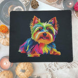 Colorful Yorkie Terrier Dog Mouse Pad - Cute Puppy Dog Lover Gifts For Dad, Mom, Pet Lovers - Funny Animal Mouse Mat, 9.5 Inch For Office/Home