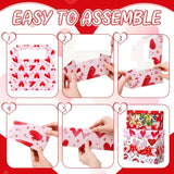 50 Pieces Valentines Cookie Boxes With Window Valentine'S Day Treat Boxes 12'' X 5.5'' X 2.5'' Heart Bakery Red Heart Cupcake Gift Decorations For Wedding Party Favors