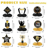 Father'S Day Decorations Honeycomb Centerpieces, Black And Gold Happy