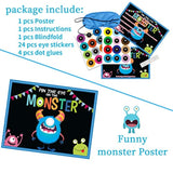 Halloween Games Kids - Pin The Eye On The Monster Halloween Party Decorations Gmaes Activities Crafts Supplies For Monster Birthday Family Children Boys Girls Classroom