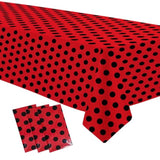 Ladybug Birthday Party Tablecloth Decorations, Disposable Ladybug Party Supplies Table Cover, Lady Bug Theme 1St 2Nd 3Rd Birthday Baby Shower Decorations Table Cloth, 3 Pack, 54In X 108In