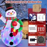 12 Ft Giant Christmas Inflatables Snowman Outdoor Decorations Built-In Rotating Led Lights, Huge Inflatable Snowman Chri