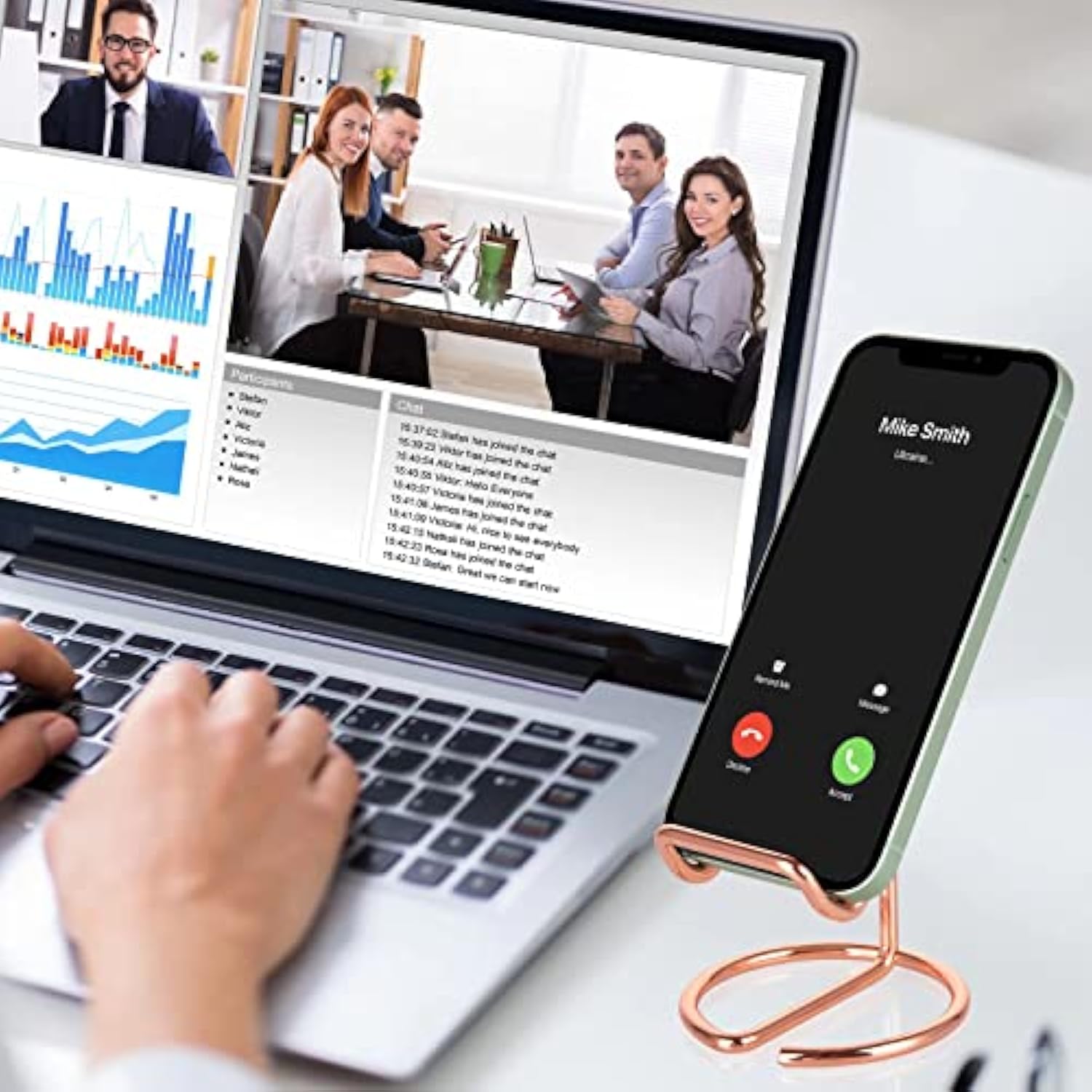 Cell Phone Stand Holder Desk Accessories, Cute Metal Rose Gold, Compatible With All Mobile Phones, , Switch, Ipad