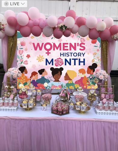 Women's History Month Backdrop 7x5FT National Womens Day Banner Decorations Background March Womens Day Pan Afro African American Festival Photography Supplies