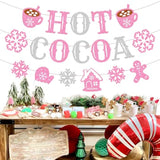 Hot Cocoa Banner Christmas Hot Chocolate Bar Winter Holiday Party Decorations