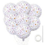 8Pcs Wildflower Balloons Decoration, 18In Spring Floral Theme Foil Balloons For Birthday Party Decor Supplies