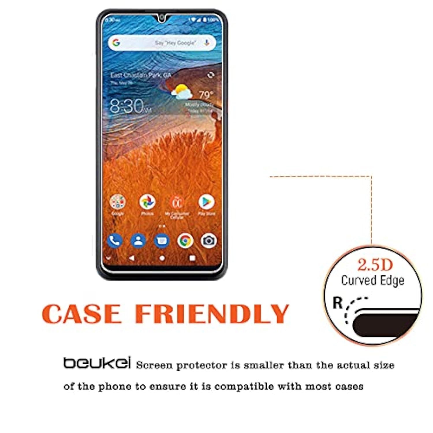 (3 Pack) Compatible For Zte Z6250 / Zte Zmax 10 Screen Protector Tempered Glass, Touch Sensitive,Case Friendly, 9H Hardness
