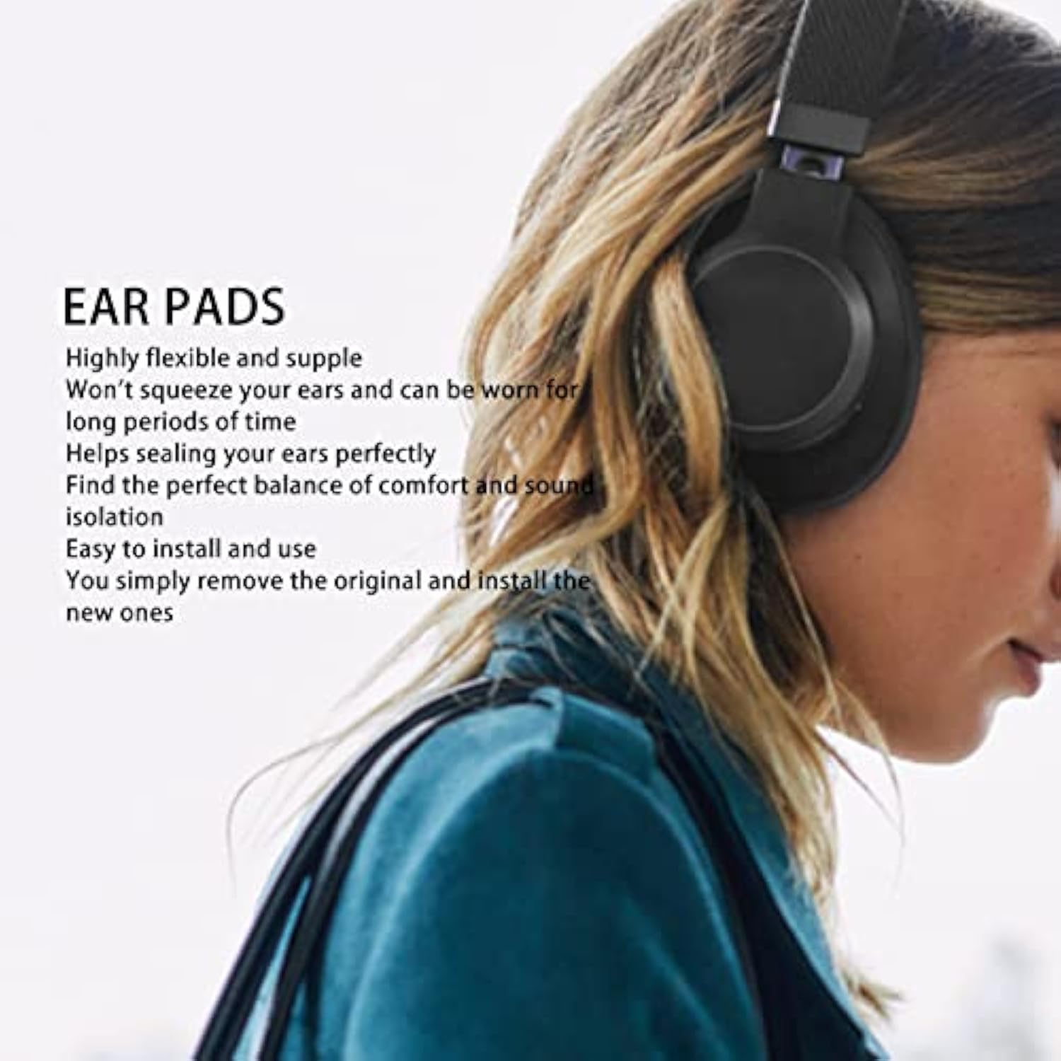 2 Pairs Replacement Ear Pads For Live 400Bt 460Nc Headphones Earpads, Headset Protein Leather Ear Cushion Repair (Black)