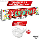 , Xtralarge Welcome To The Carnival Banner - 120X20 Inch | Carnival Theme Party Decorations | Carnival Games Decoration For Event Outdoor | Circus Party Decorations