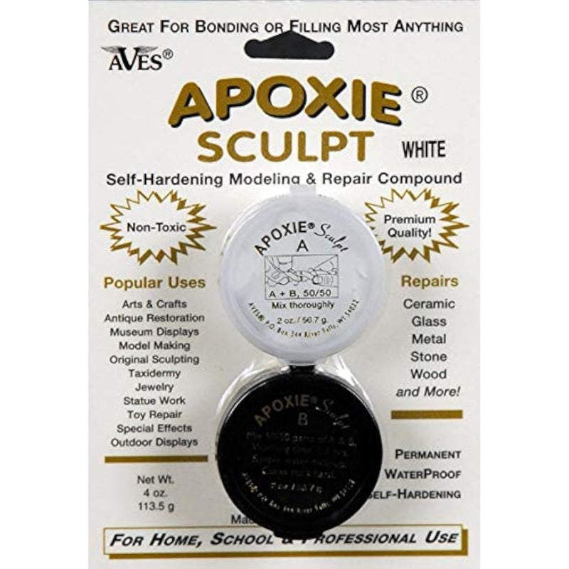 Apoxie Sculpt - 2 Part Modeling Compound (A & B) - 1/4 Pound, White