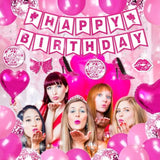 Pink Birthday Party Decorations For Girls - (Total 85Pcs) Pink Glitter Happy Birthday Banner For Her, Hanging Swirl, Foil Backdrops, Balloons, Pink Birthday Decor For 10Th 13Th 16Th 18Th 21St