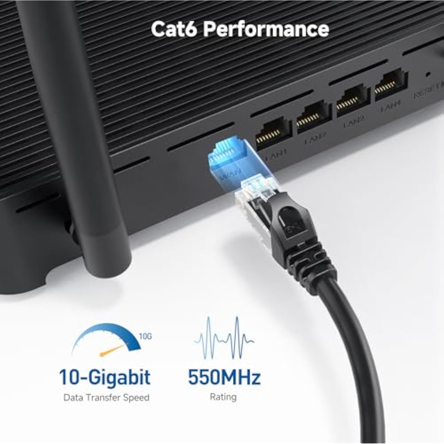 Cable Matters 10Gbps Snagless Long Cat 6 Ethernet Cable 60 ft (Cat 6 Cable, Ca