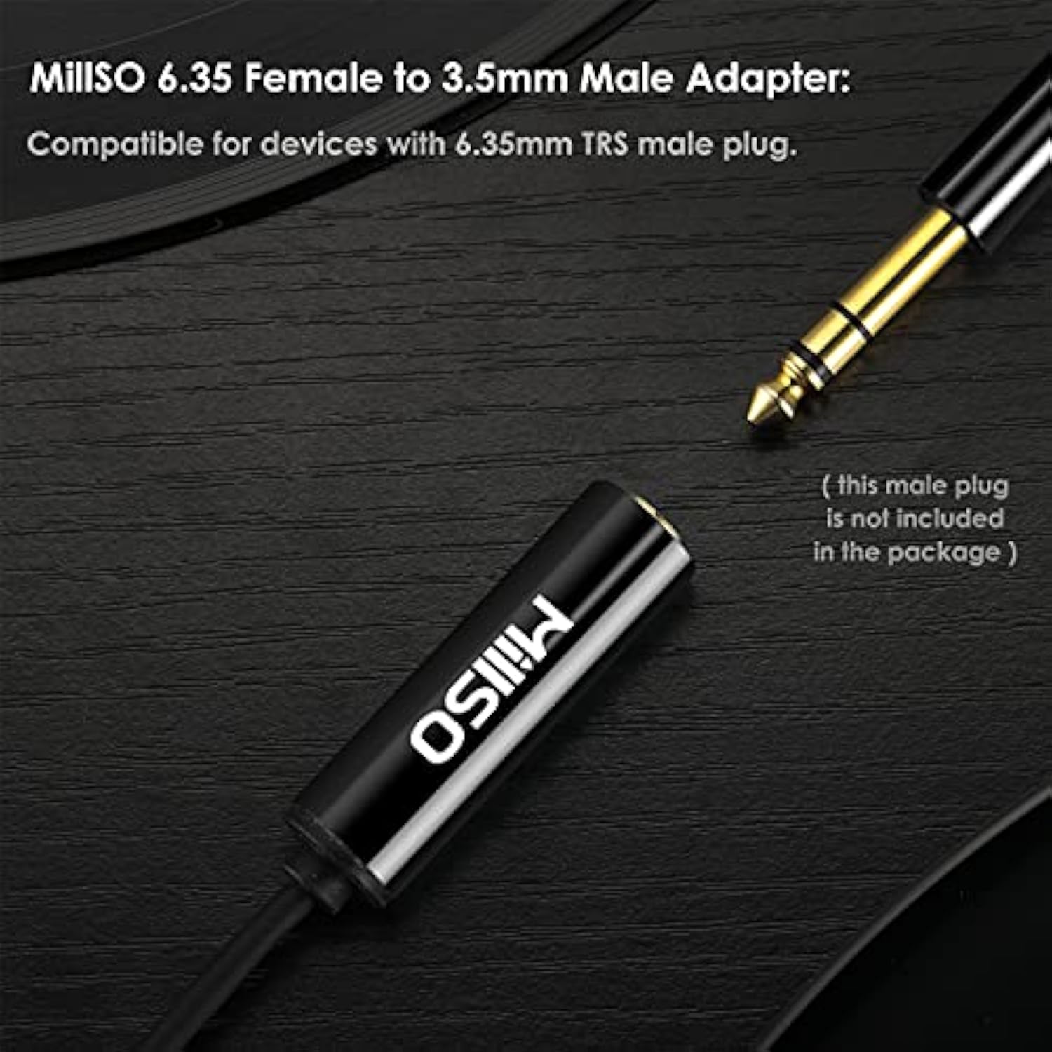 1/4 To 3.5Mm Instrument Cable, Trs Headphone Adapter 6.35Mm Female To 3.5Mm Male 1/8 To 1/4 Stereo Audio Adapter For Amplifier, Guitar, Piano, Speaker To Phone, Laptop, Headphone - 12Inch/30Cm