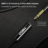 1/4 To 3.5Mm Instrument Cable, Trs Headphone Adapter 6.35Mm Female To 3.5Mm Male 1/8 To 1/4 Stereo Audio Adapter For Amplifier, Guitar, Piano, Speaker To Phone, Laptop, Headphone - 12Inch/30Cm
