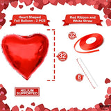 Big Red Heart Balloons - 32 Inch, Pack Of 2 | Giant Heart Balloon For