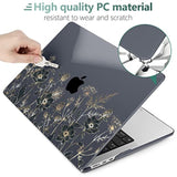 Case For M4/M3/M2 Macbook Air 13.6 Inch Case 2025 2024 2022, Fit Model A3240/A3113/A2681, Laptop Hard Shell With Keyboard Cover Compatible With Macbook Air 13 Inch, Golden Flowers & Herbs