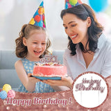 Happy Birthday Candles Letter Cake Topper With 10 Pcs 2.95 Inch Short Thin Spiral Candles For Cake Topper Birthday Decoration Party Supplies(Rose Gold)