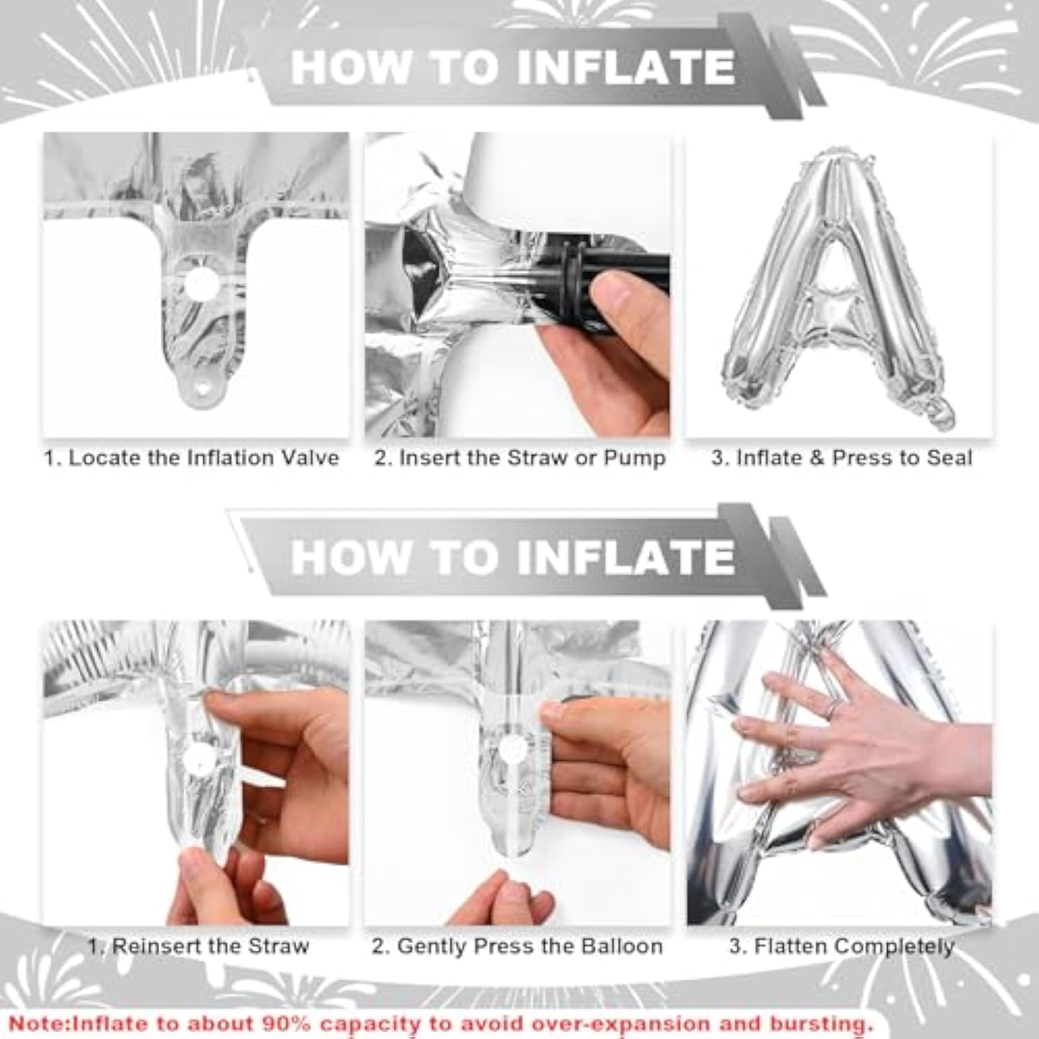 Silver Happy New Year 2026 Balloons, Number 2026 Foil Balloon With Happy New Year Letter Foil Balloon, 16 Inch 2026 Nye Decorations For 2026 Happy New Year Eve Christmas Party Decorations Supplies