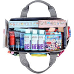 Craft Organizer Tote Bag With Multiple Pockets, Storage Art Caddy For Scrapbooking, Crafts Supply Carrier For Tool, Gray