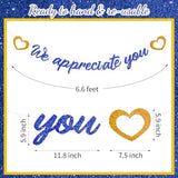 Pre Strung We Appreciate You Banner Thank You Decorations, Blue