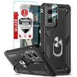 For Motorola Moto G-Stylus-5G 2024 Case [Not Fit G 5G 2024]: With Glass Screen Protector Camera Lens Protector, Heavy Duty Shockproof Phone Cover Funda Para Ring Stand Moto G Stylus 2024, Black