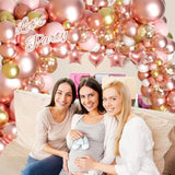 154Pcs Rose Gold Balloon Arch Garland Kit, Metallic Rose Gold And Pink Gold White Balloons For Birthday Baby Shower Bachelorette Wedding Bridal Shower Decorations