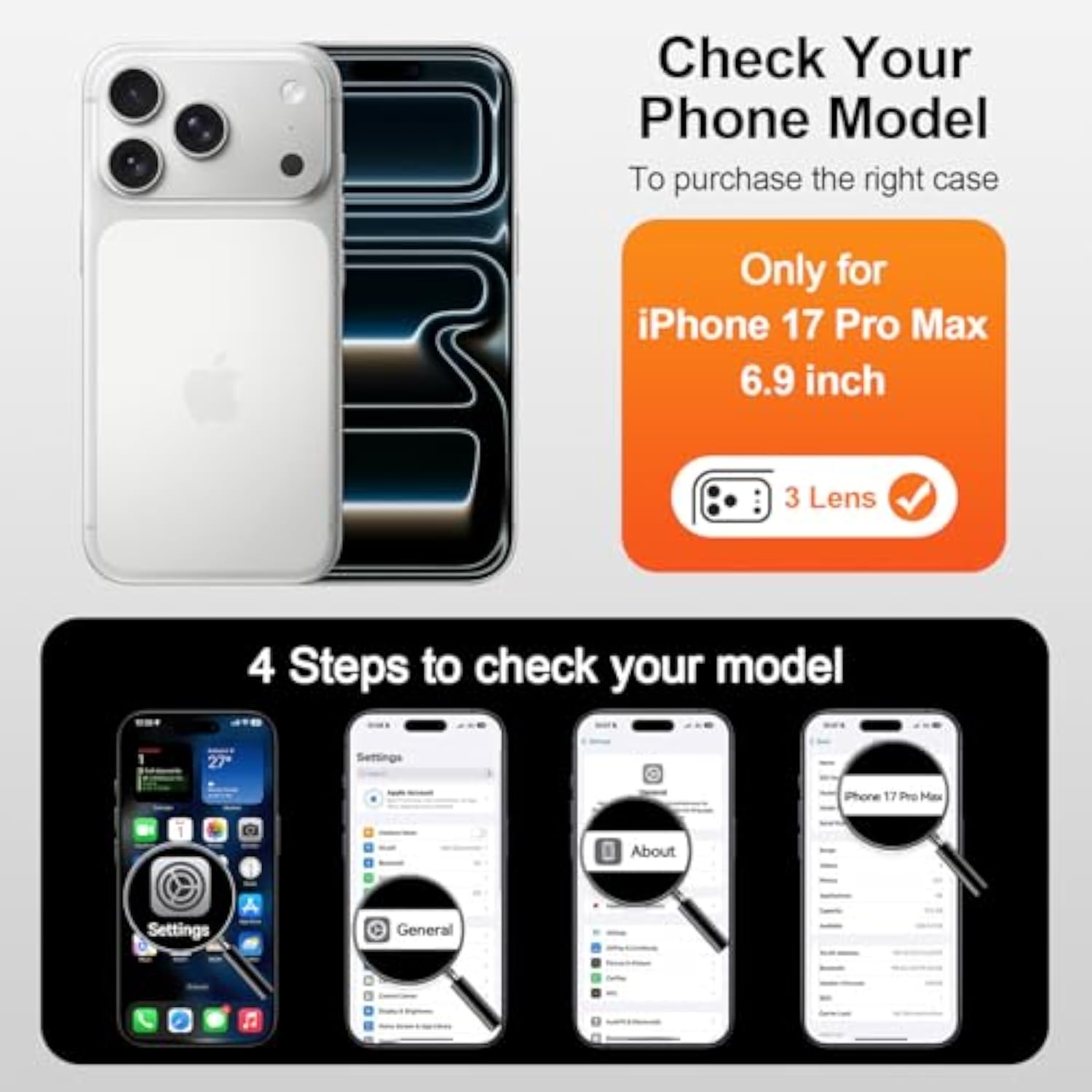 iPhone 17 Pro Max Case with Stand, 360 Magnetic Ring Stand, Military-Grade Protection [Compatible with MagSafe] Shockproof Case for iPhone 17 Pro Max Slim Cover Adjustable Foldable Kickstand, Clear