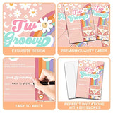 Birthday Invitations, 4"X6" 2Nd Birthday Party Invitations With Envelopes For Rainbow Two Groovy Floral Party Decorations Supplies(20 Pieces)-C11