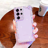 Compatible With Samsung Galaxy S23 Ultra Bling Clear Case For Women,Glitter Phone Case With Sparkle Rhinestone Diamond Camera Protection?Airbag Anti-Fall Crystal Hard Cover For Girl