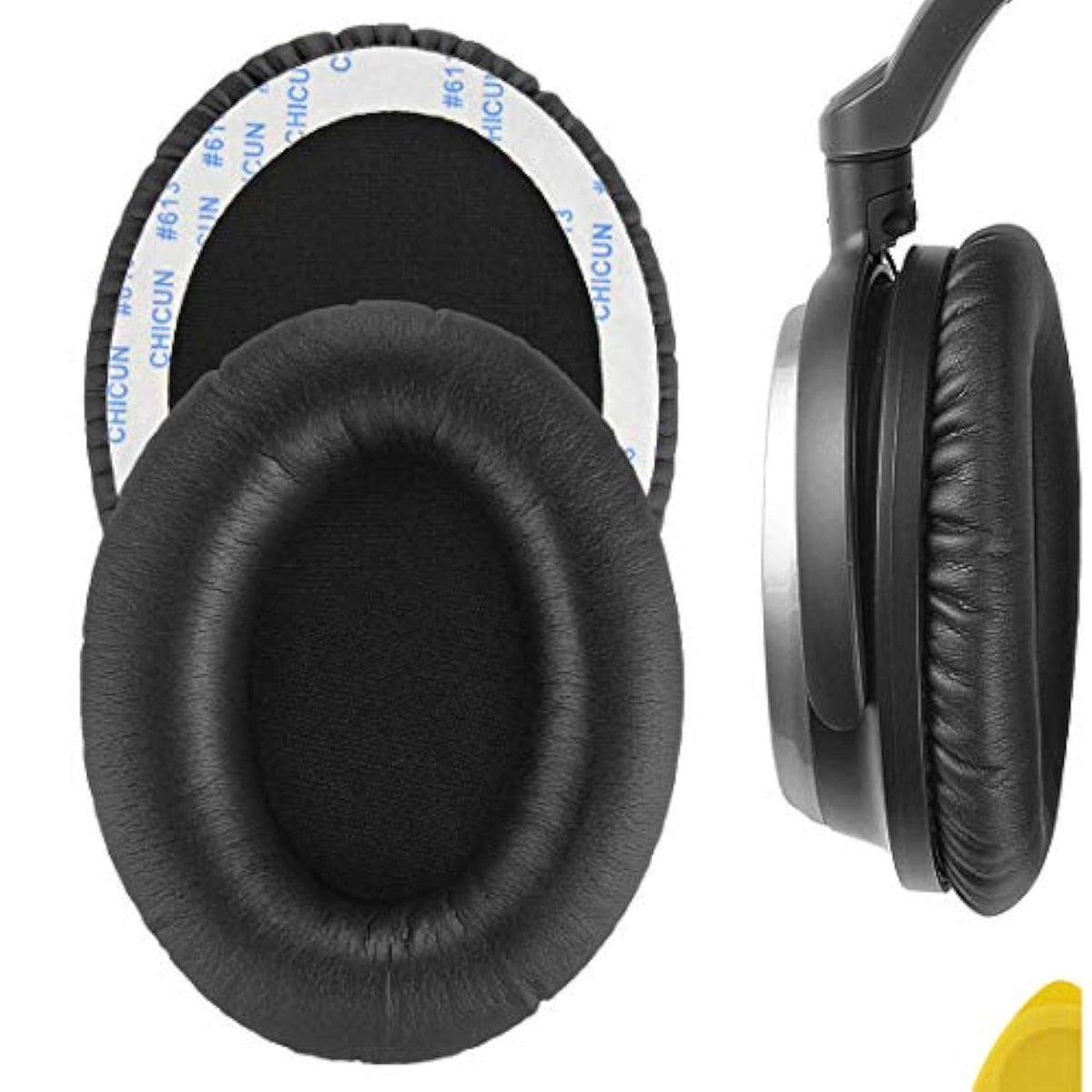 Geekria QuickFit Replacement Ear Pads for Audio-Technica ATH-ANC7, ANC9 Headphones, Ear Cushions (Black)