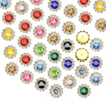 100 Pcs 12Mm Sew On Rhinestones Crystals Glass Metal Base Sewing Flower Claw Rhinestones For Clothes Shoes Earring Belt Crafts Sewing Accessories (08 Mixed)
