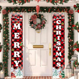 Merry Christmas Banner - Indoor Outdoor Hanging Decoration For Door, Wall, Garage - Xmas Party Decor Sign