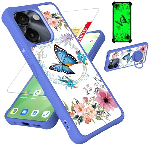 For Airvoice S67 5G / C67 /A67 Case [No Fit Av67L] Compatible For Foxxd Foxx Miro S67 5G / C67 /A67 Phone Case Cover [With Tempered Glass Screen Protector][Ring Support] Ygl-Lhd