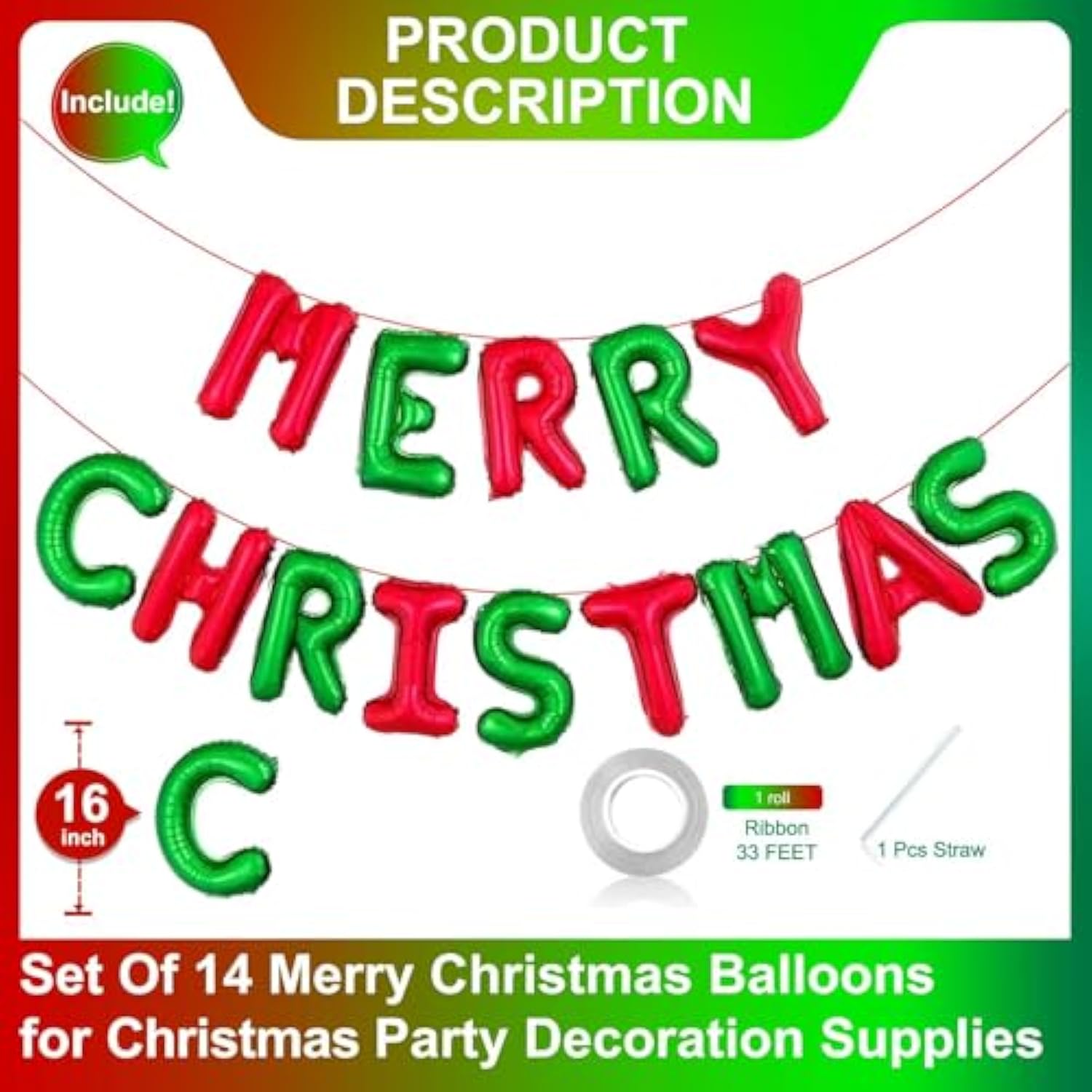 Merry Christmas Balloons Banner Merry Christmas Letter Balloons Sign Xmas Balloons For Christmas Party Decorations