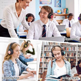 Headphones Wired 12-Pack Bulk for School Students Kids K-12 Classroom?Adjustable, Foldable, Over-Ear Headsets with Microphone HD Stereo Sound 3.5mm