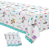 Puppy Dog Birthday Party Supplies Tablecloth, Disposable Dog Party Table Cover Decorations, Blue Puppy Theme Birthday Baby Shower Table Cloth Decorations, 3 Pack, 54In X 108In