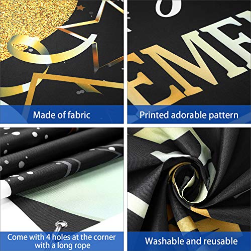 Retirement Party Decoration, 73x43'' Retirement Banner, Black Gold