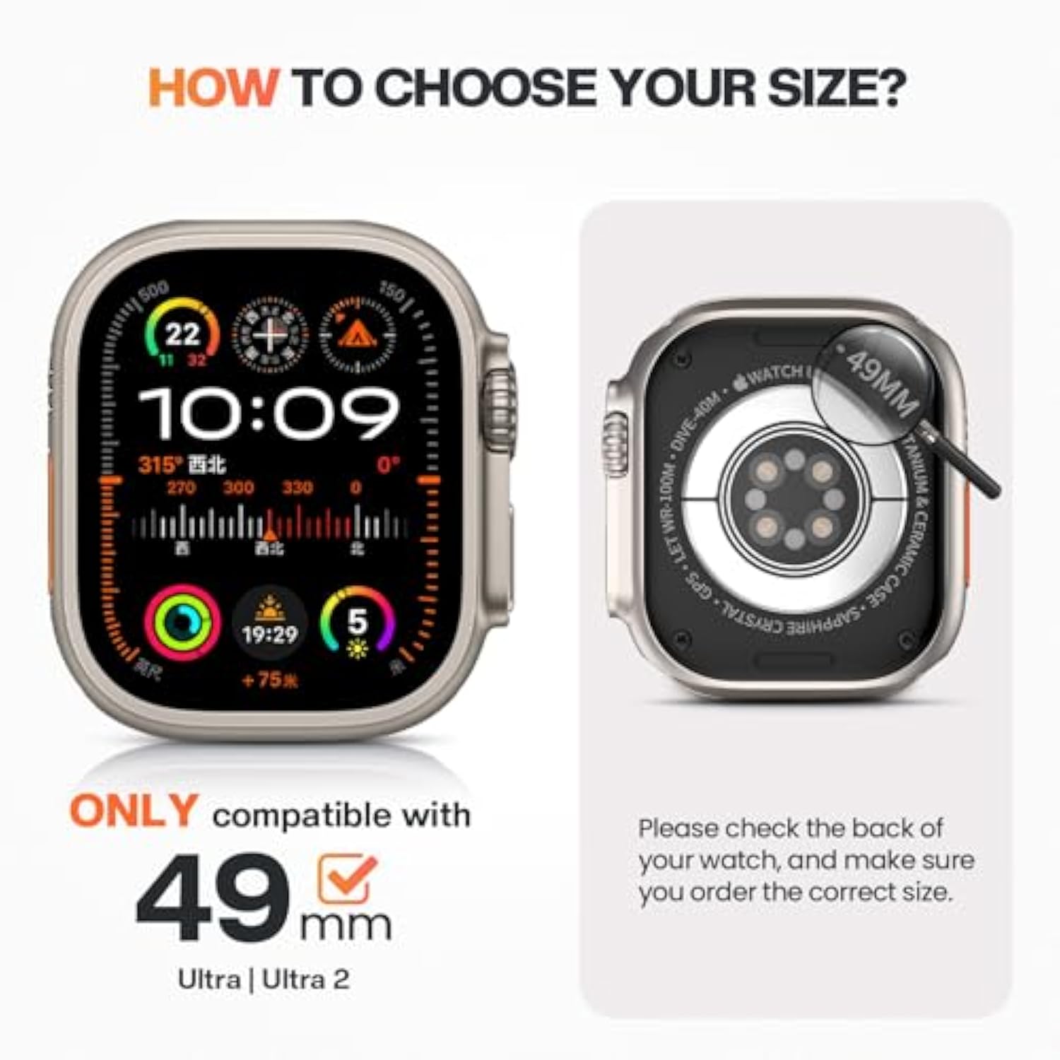 Privacy Waterproof Case Compatible For Apple Watch Ultra 3/2/1 Screen Protector 49Mm, Anti Spy Face Cover Back Bumper For Iwatch Accessories