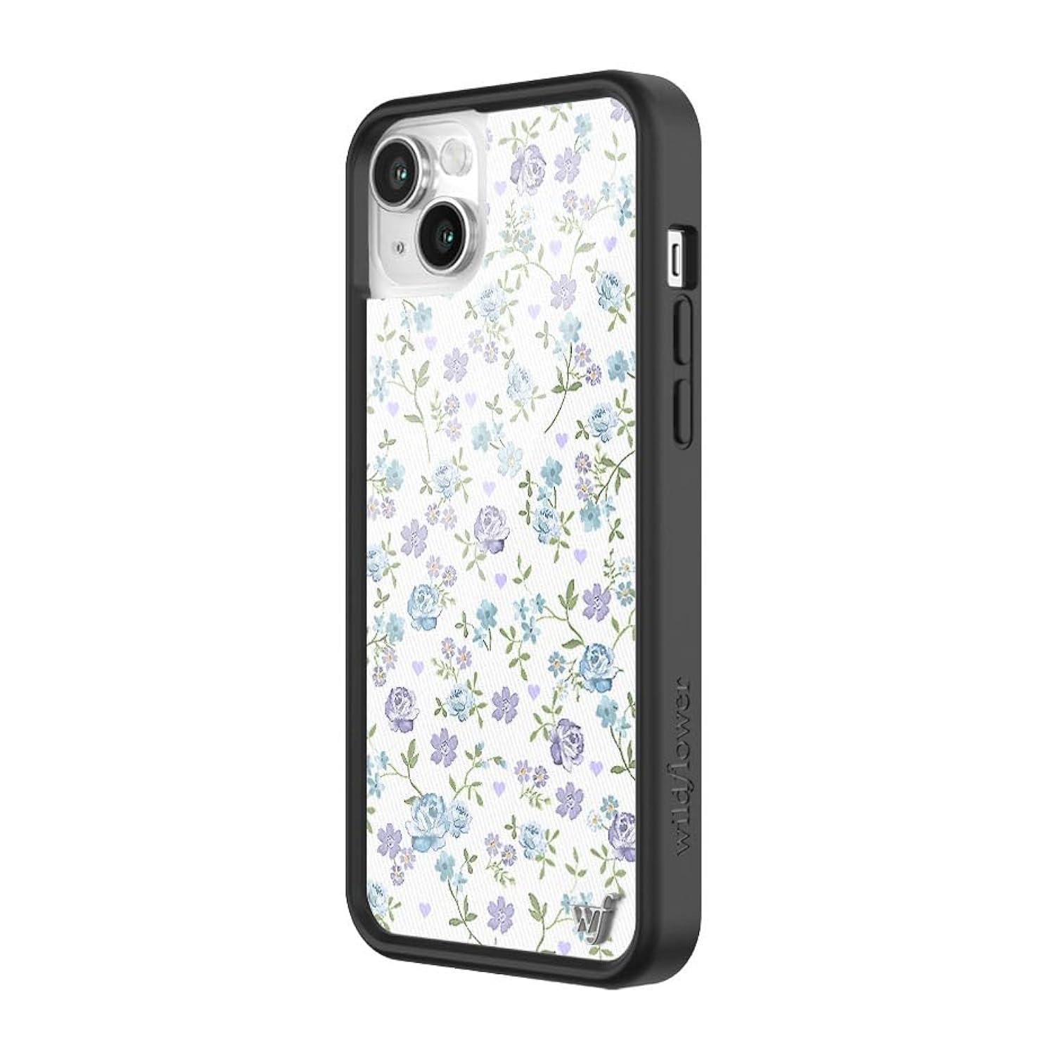 Cases - Compatible With Apple Iphone 13/14 | Protective Black Bumper, 4Ft Drop Test Certified, Women Owned Small Business | Lilac & Blue Floral - Blue Purple Flower Cute Trendy