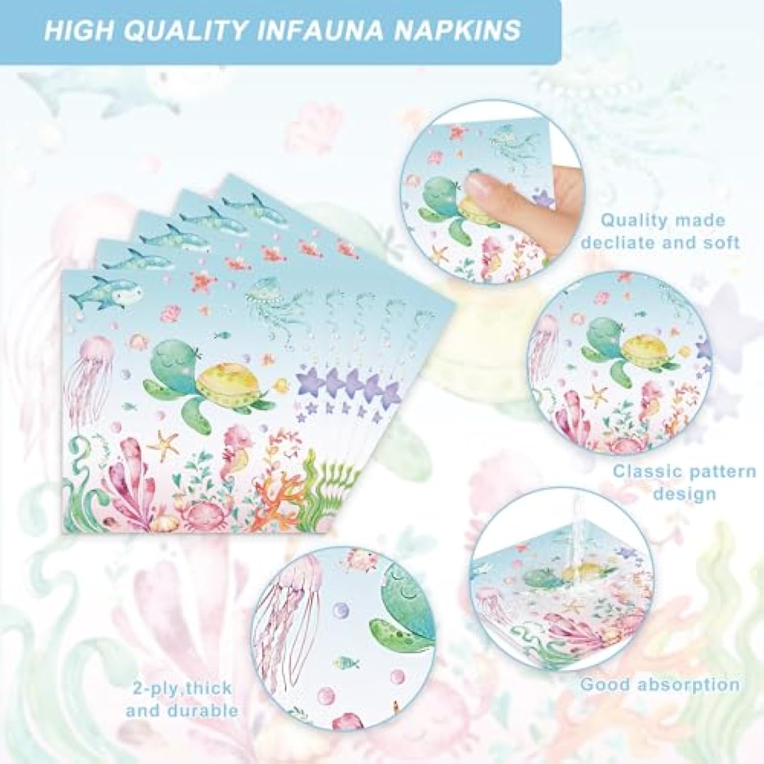 120Pcs Under The Sea Party Supplies For Ocean Theme Baby Shower Birthday Party Underwater World Creatures Decorations Ocean Sea Animal Plate Cup Napkin Knives Forks For 20 Guests