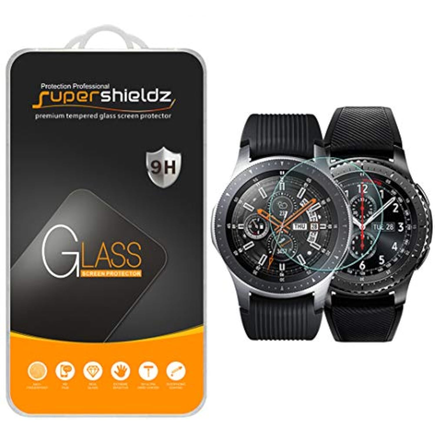 (2 Pack) Designed For Samsung Galaxy Watch (46Mm) And Gear S3 Frontier Tempered Glass Screen Protector, Anti Scratch, Bubble Free