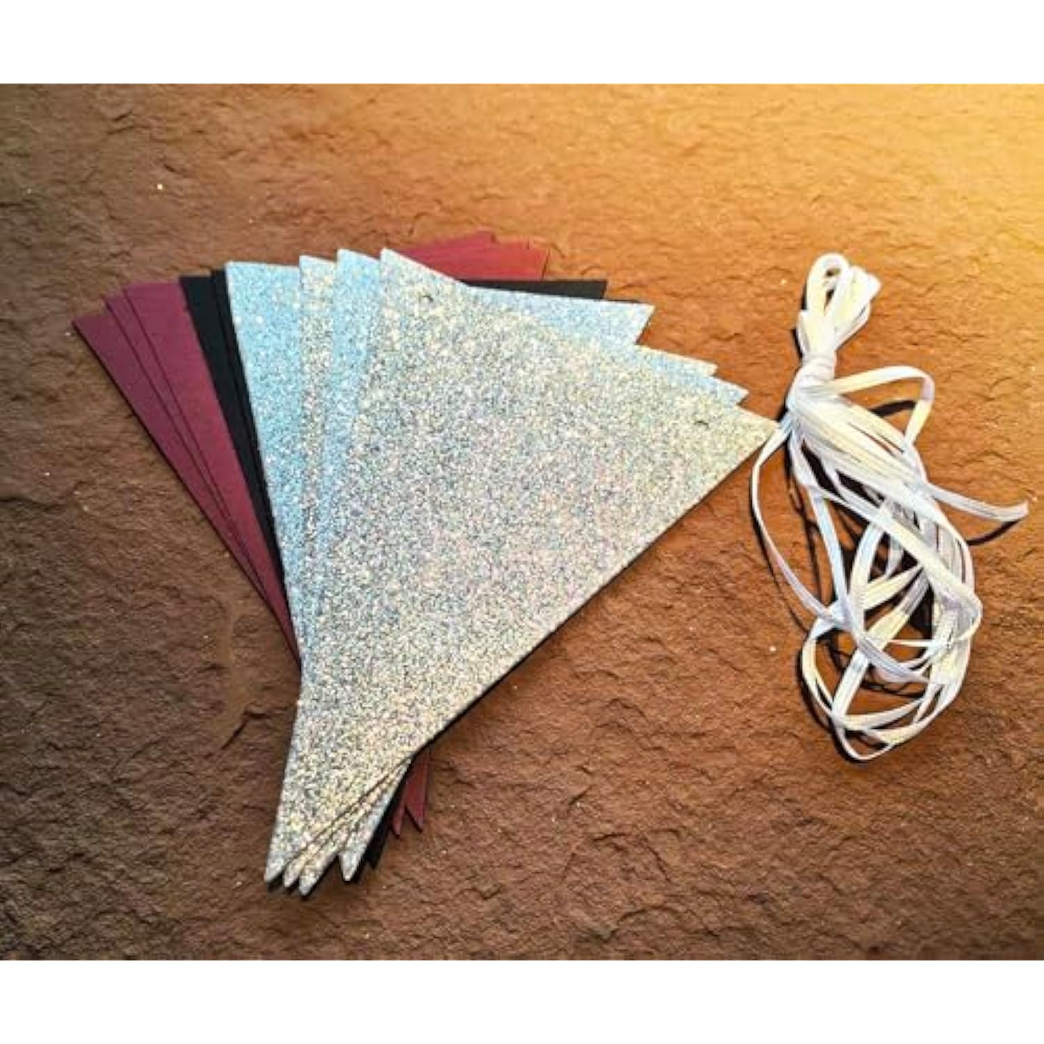 Graduation Decorations Maroon Black 2025/Burgundy Black Graduation Party Decorations/Burgundy Silver Triangle Banners 2Pcs For Maroon Birthday Party Bridal Shower/Wedding