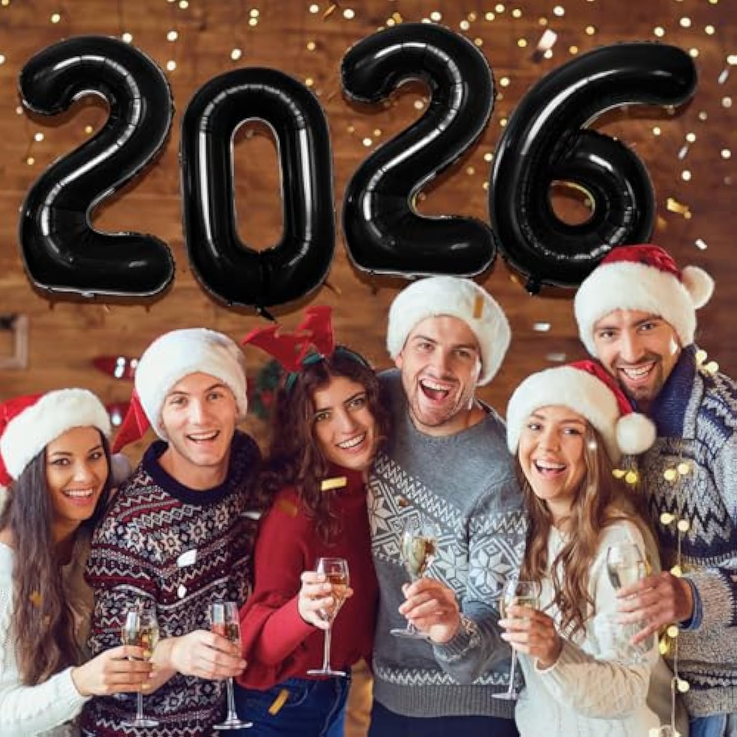42Inch Black Foil Number Balloons 2026 New Year Party Graduation Decor