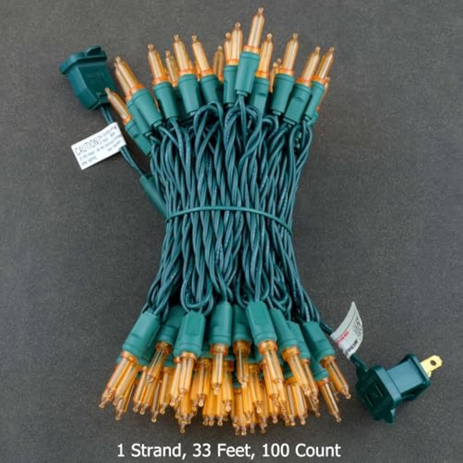 100 Orange One-Piece T5 Led Christmas Lights, 33 Ft High Waterproof Ul Certified Green Wire String Lights (Orange)