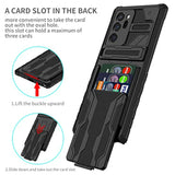 Samsung Galaxy Note 20 Ultra 5G Phone Case with Tempered Glass Screen Protector and Card Holder Stand