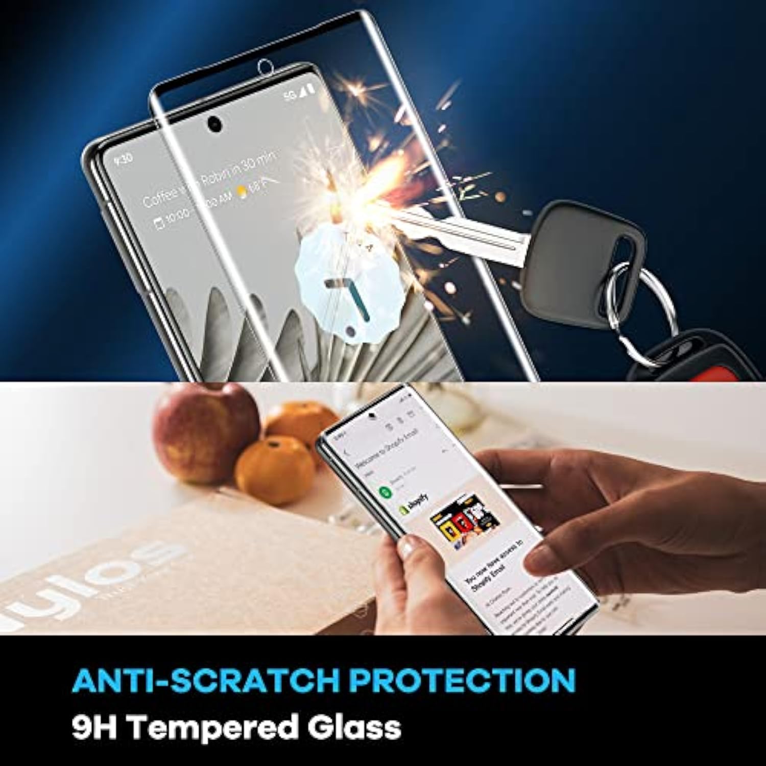Fangtian 3-Pack 3D Curved Tempered Glass Screen Protector for Pixel 7 Pro 6.7"
