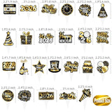 48 Pcs 2026 New Year Cupcake Toppers Party Picks
