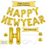 Gold Happy New Year Balloons 16in Banner Party Decorations 2024