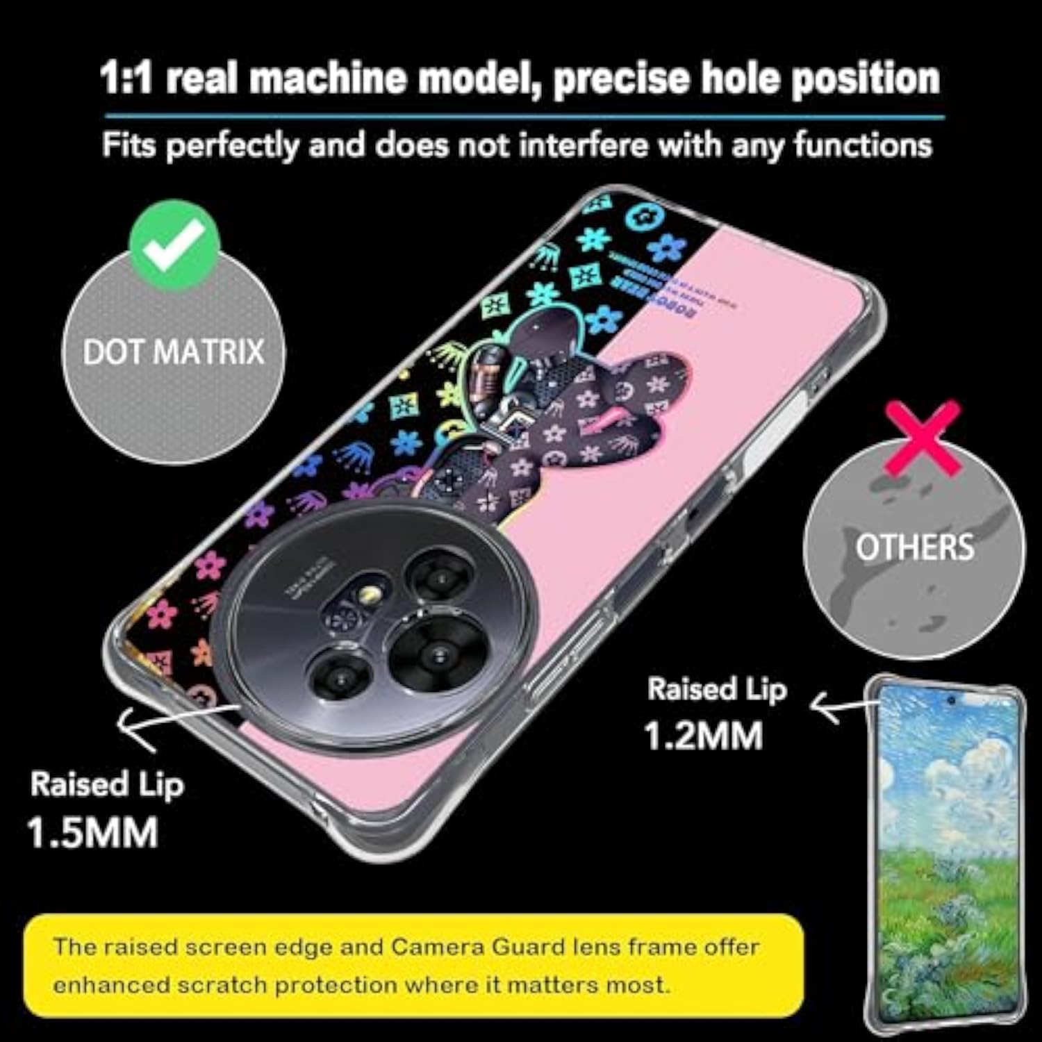 Moto G 5G 2025/2026 Phone Case Compatible with Moto G Play 5G 2026 - Soft Silicone Thickened Protection with Colorful Reflective Light